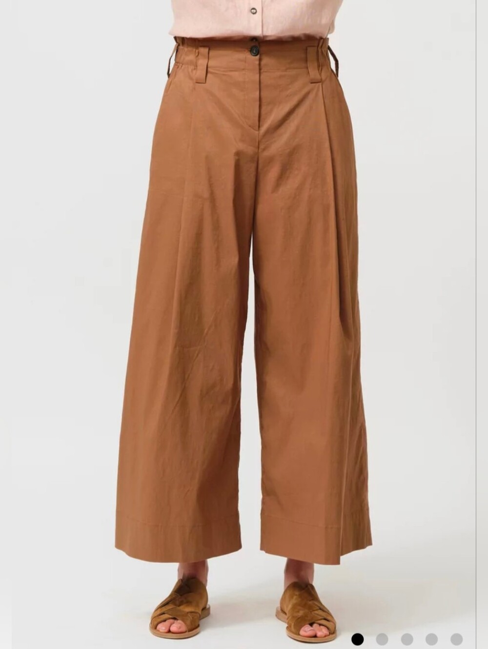 Peter O. Mahler Pleated Stretch Pants / Culottes In Camel Brown Size 2